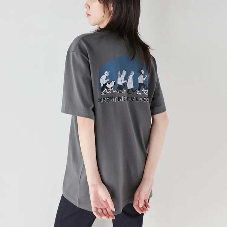 UNIQLO Drop Shoulder Sleeve T Shirt Unisex Asphalt Gray-3
