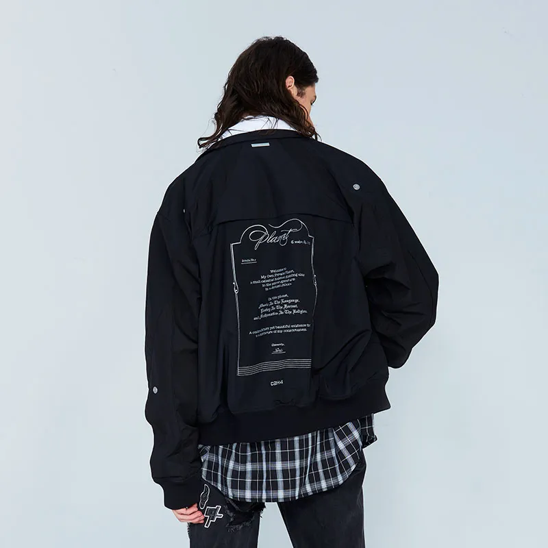 C2H4 My Own Private Planet Intervein Panelled Bomber Jacket-2