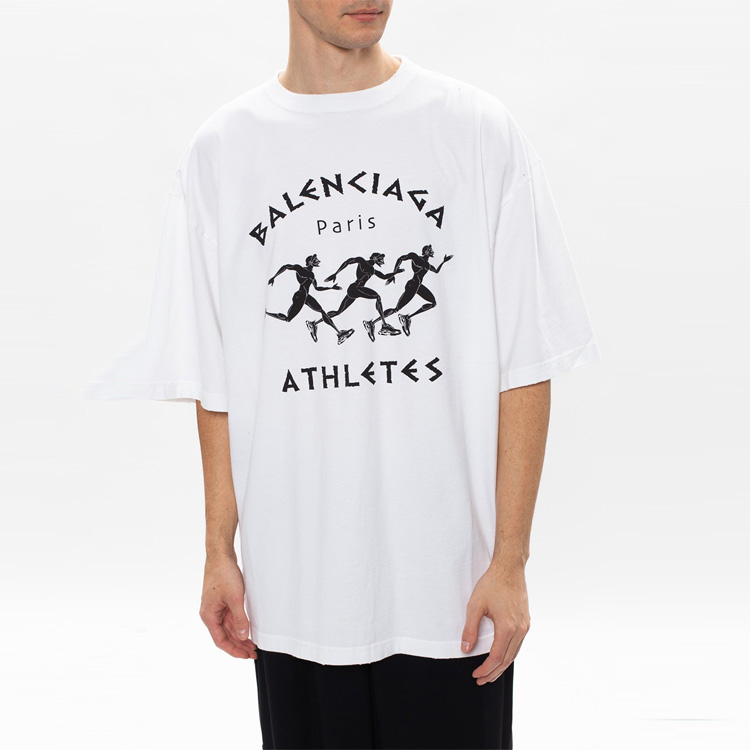 Tシャツ・カットソー BALENCIAGA Men T-shirt White 787349TRVN1 9016 Balenciaga T-Shirts Men White - POIZON