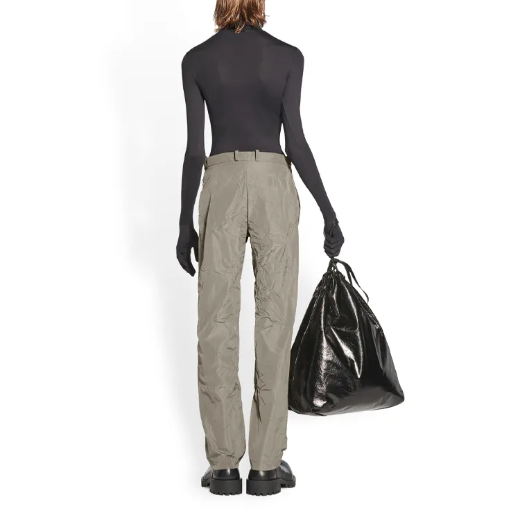 Balenciaga Crinkle Effect Straight Leg Trousers-3