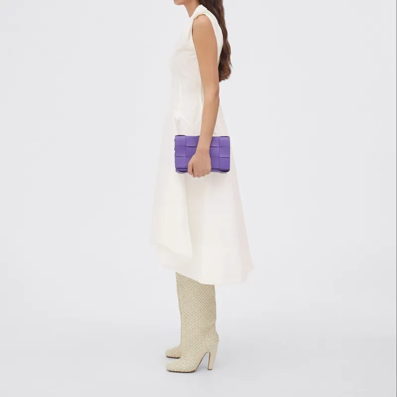 Bottega Veneta CASSETTE Sheepskin Tofu Bag, Handheld Bag, Shoulder Bag, Crossbody Bag Regular Women's Purple-8