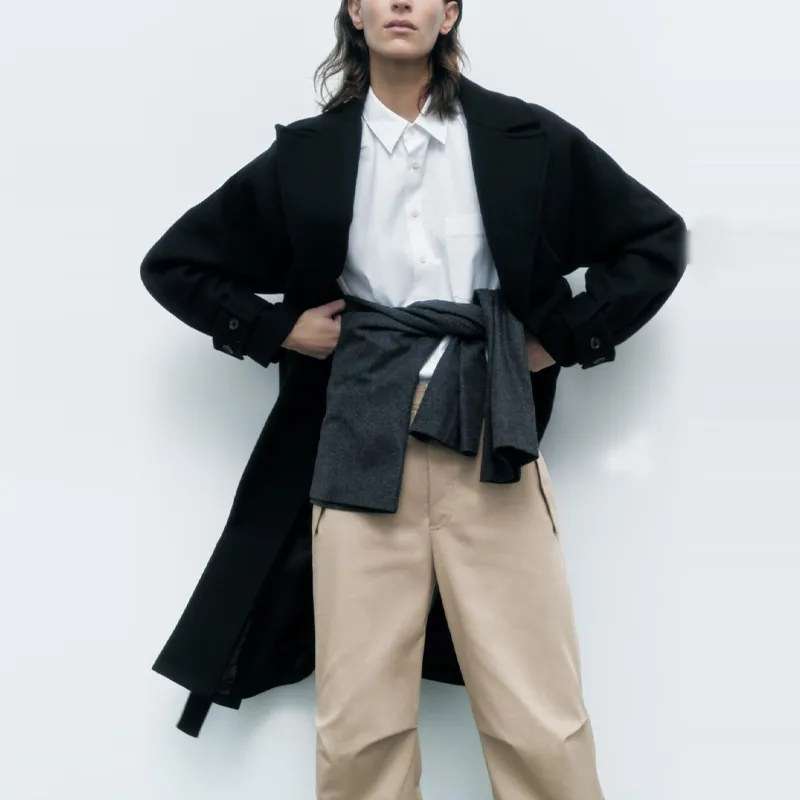 ZARA Coats Women's Black-3