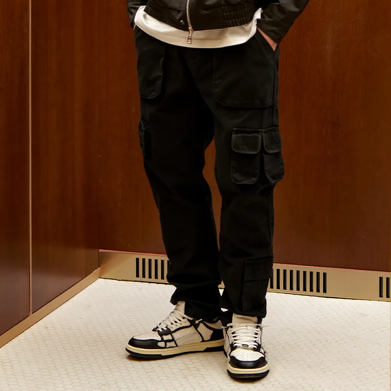 THEWIZBRAND Cargo Pants Casual Pants Unisex Black-4