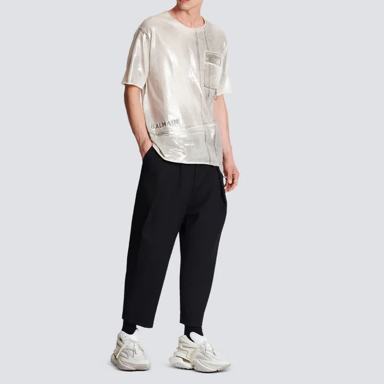 BALMAIN T-Shirts Men Silver-2