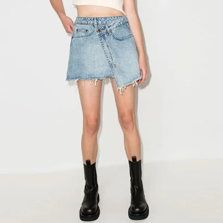 Ksubi Rap Asymmetric Denim Mini Skirt-1