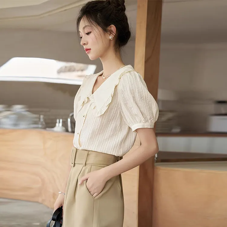 MISHOW Shirts Women's Beige Apricot-1