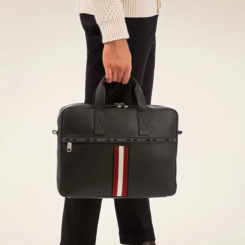 BALLY Briefcase Portable Crossbody Bag Shoulder Bag Men's Black-5
