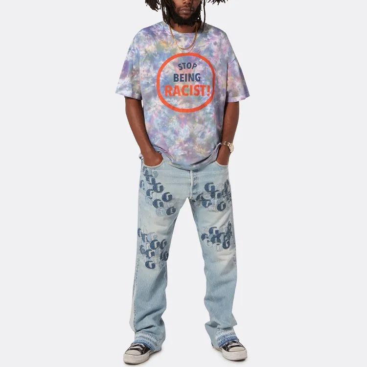 Gallery Dept. Stop Being Racist Tie Dye T shirt-2