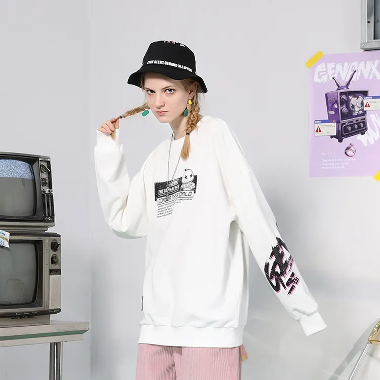 GENANX Crew Neck Loose Fit Sweatshirt Unisex-4