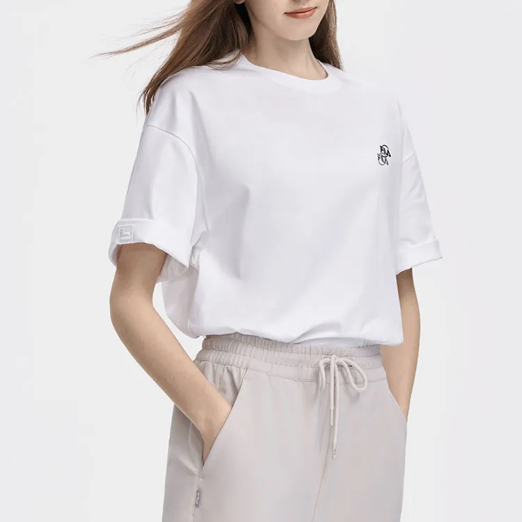 FILA Drop Shoulder Sleeve T Shirt Unisex Standard White-4