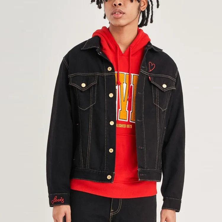 Levis Denim Jackets Men Black-2