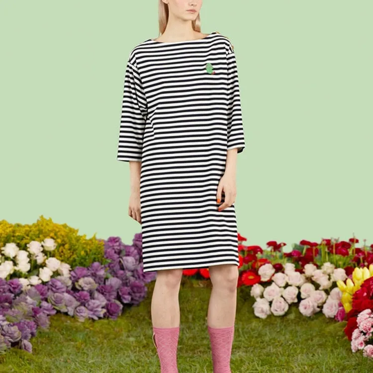 GUCCI Stripe print Embroidered Dress-3