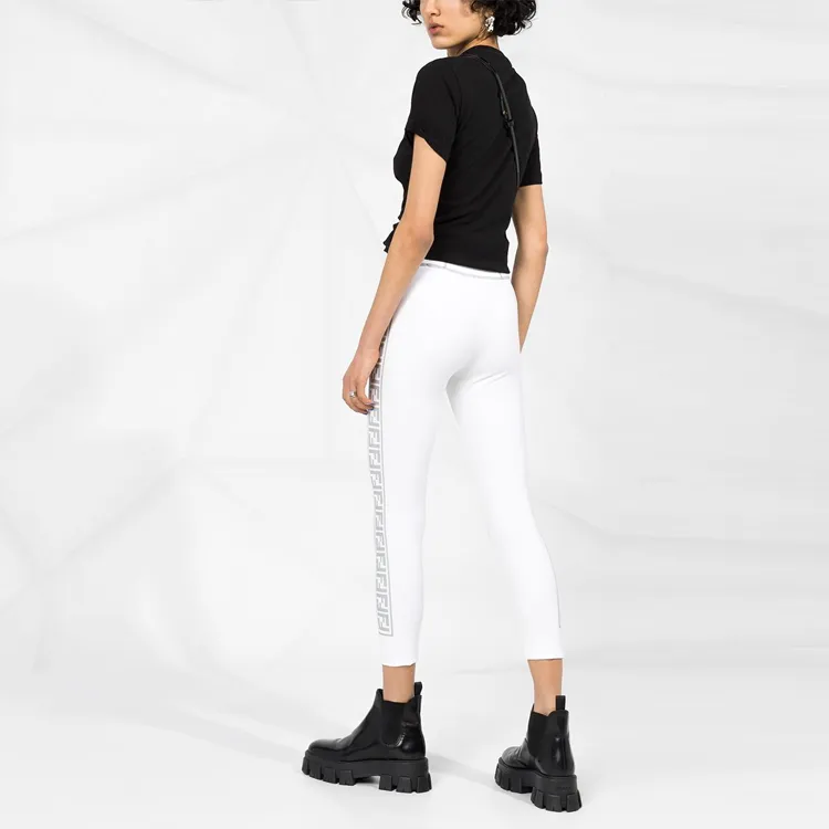 FENDI FENDIrama Fitness Leggings 'White/Silver'-2