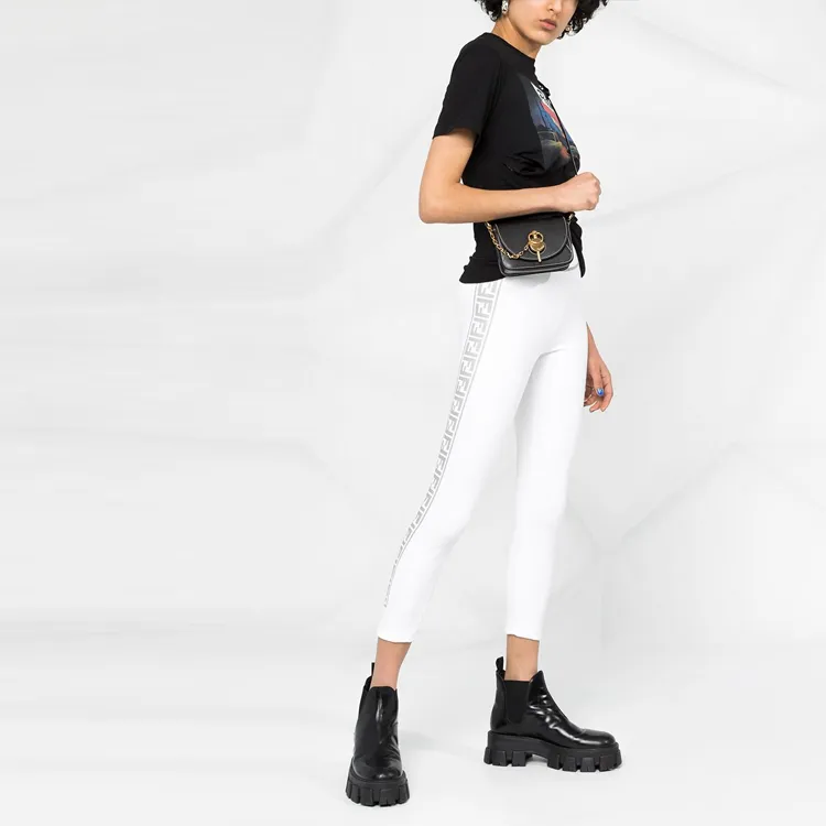 FENDI FENDIrama Fitness Leggings 'White/Silver'-3
