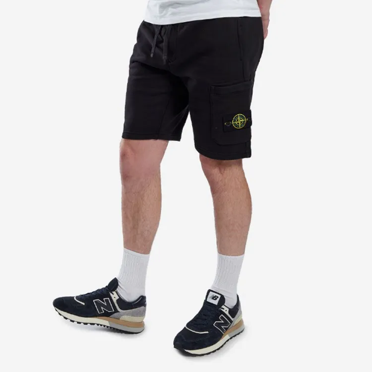 STONE ISLAND 64651 Cotton Fleece Garment Dyed Shorts-5