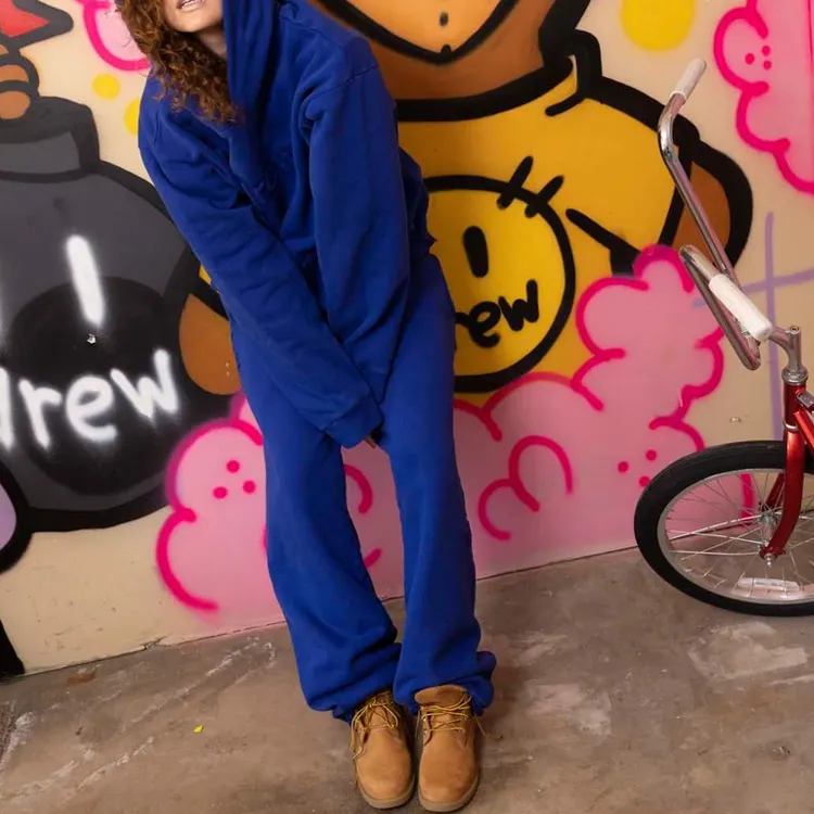 Drew House Smiley Collection Knitted Sweatpants Unisex Ink Blue-3