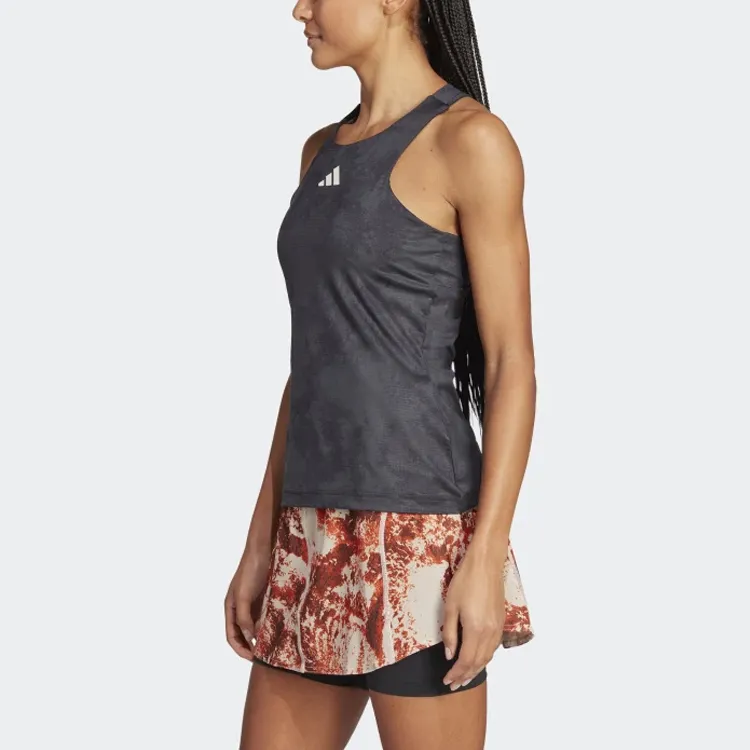 Adidas SS23 French Open Series Tank Tops Women's Carbon Black-4
