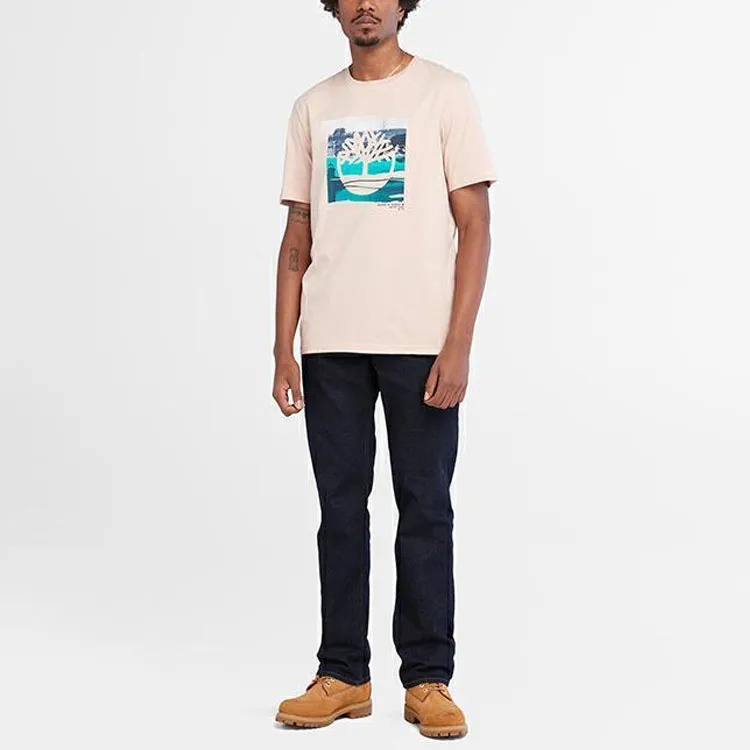 Timberland T Shirts Men Light Pink-2