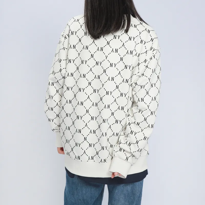 MLB Old Flower Sweatshirts Unisex Cream-3