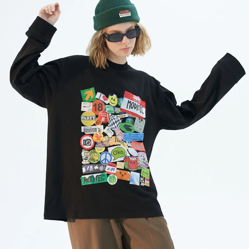 MODITEC Straight Long-Sleeved T-Shirt Unisex Black-4
