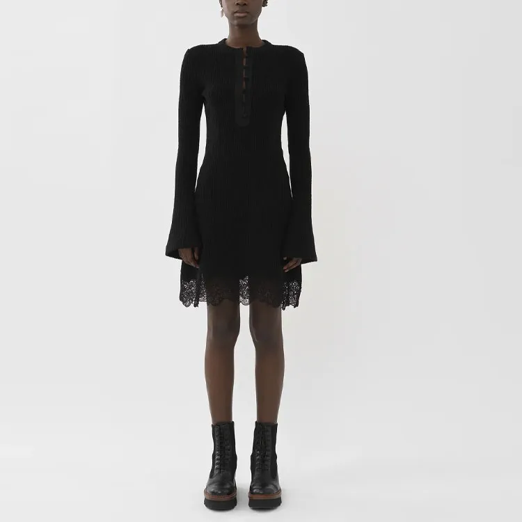 Chloé Lace panel Knitted Mini Dress-2