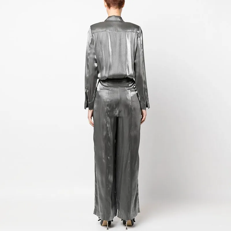 KARL LAGERFELD Iridescent Wide-leg Jumpsuit-2