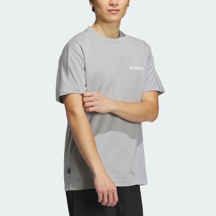Adidas T Shirts Unisex Medium Heather Gray-3