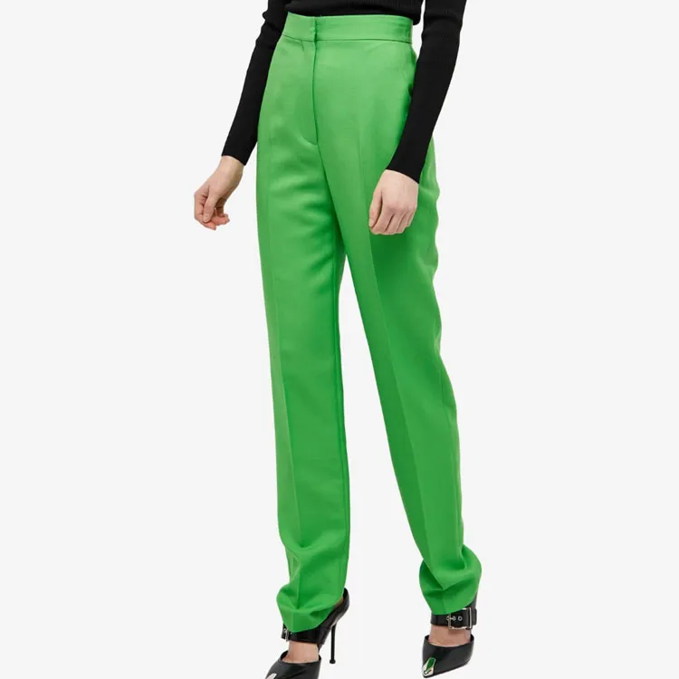 Alexander McQueen High Waist Straight Leg Trousers-1