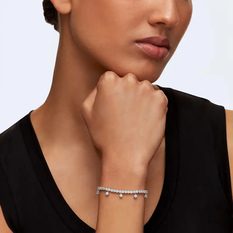 Swarovski Rhodium Plated Bracelets Women's White-4