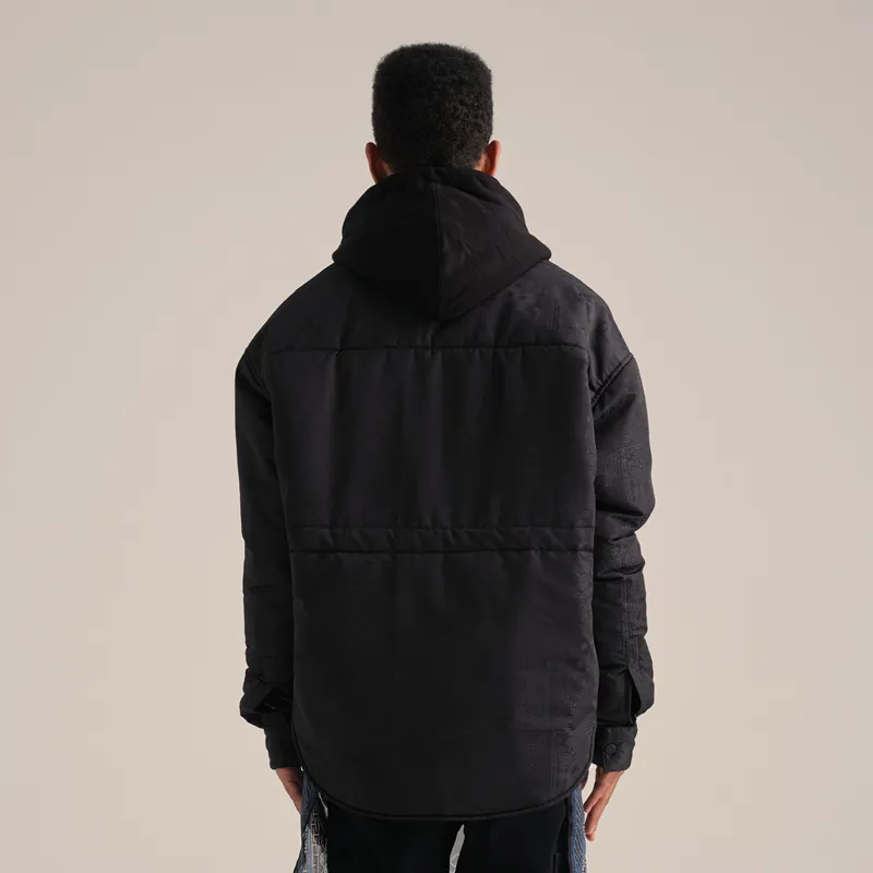 PCMY x Genesiszero Solid Color Stand Collar Loose Fit Puffer Jacket Unisex Black-3