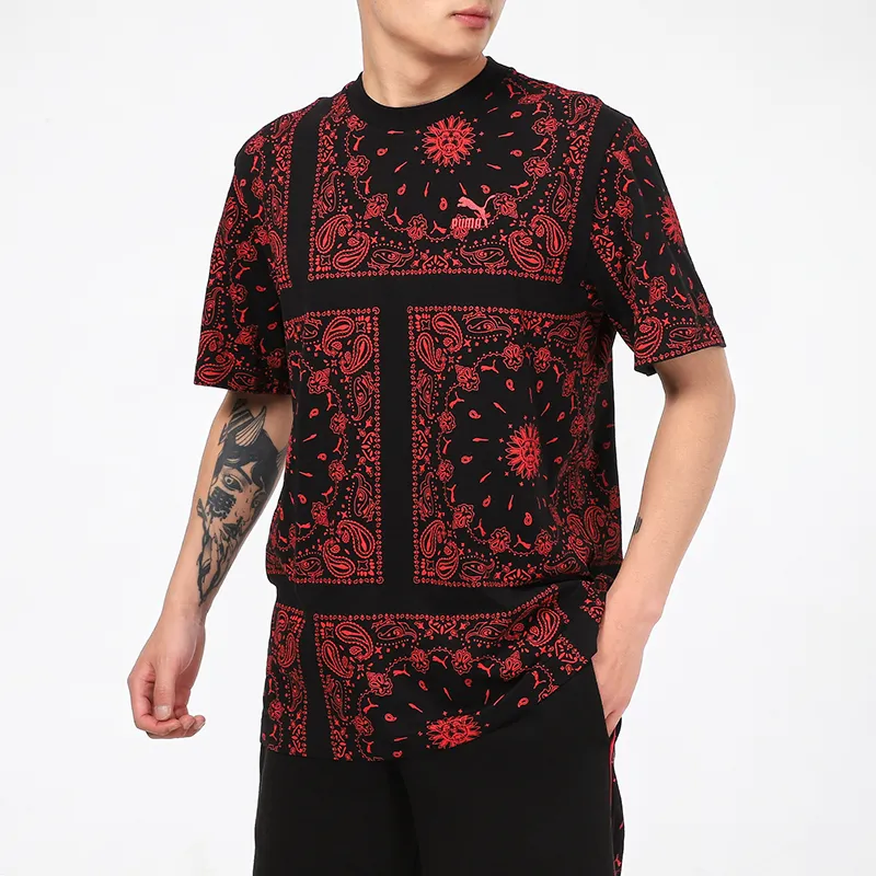 PUMA T-Shirts Men Burgundy-3