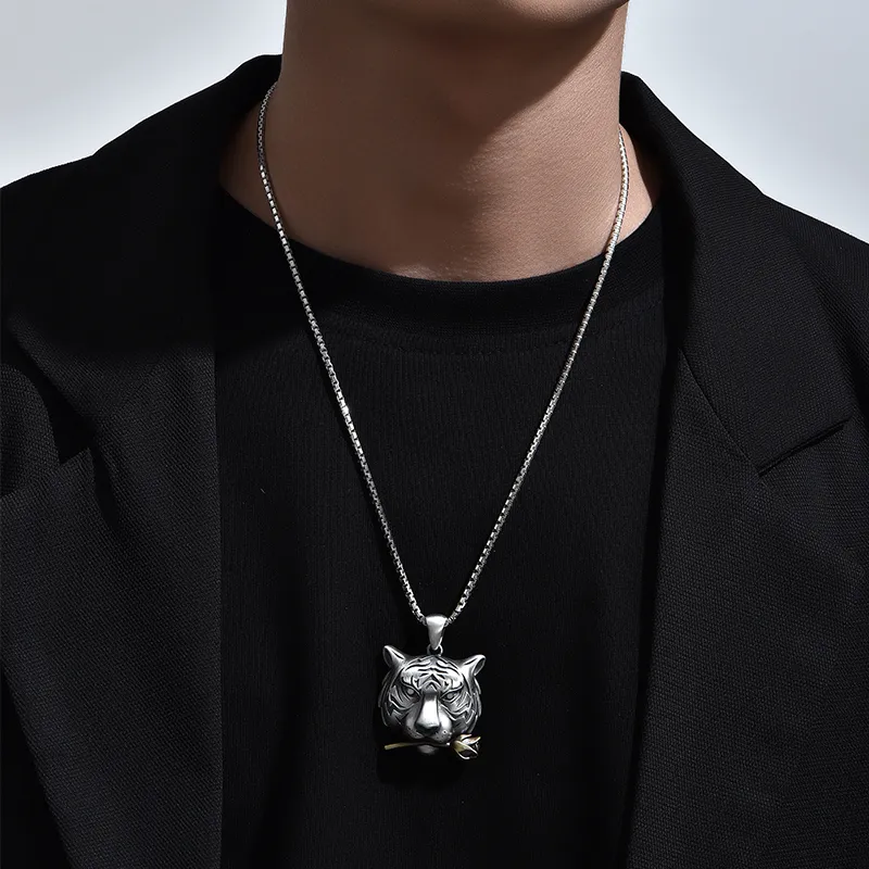 MYSH Necklaces Men Tiger Pendant-4