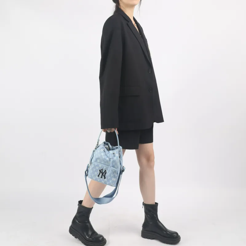MLB Monogram Collection Polyester Bucket Bags Handbags Shoulder Bag Crossbody Bag Regular Women's Blue-7
