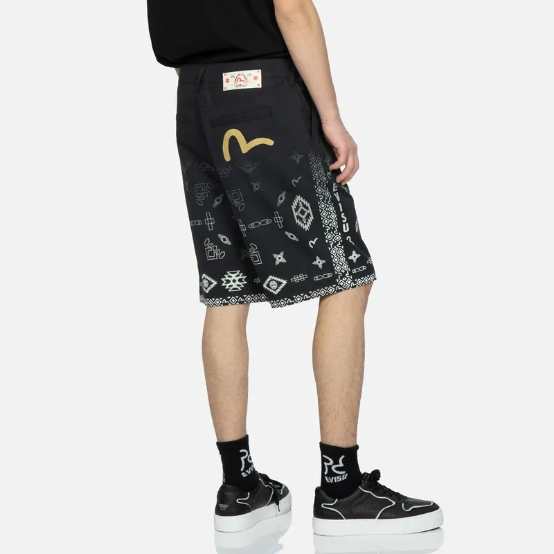EVISU SS23 Casual Shorts Men's Black-3