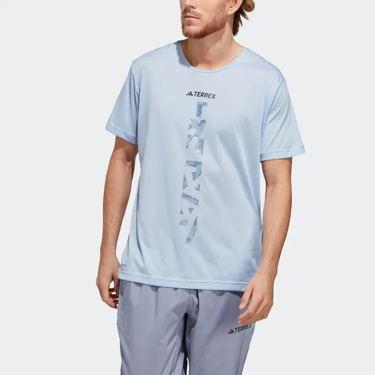 Adidas T Shirts Men Light Pink Blue-2