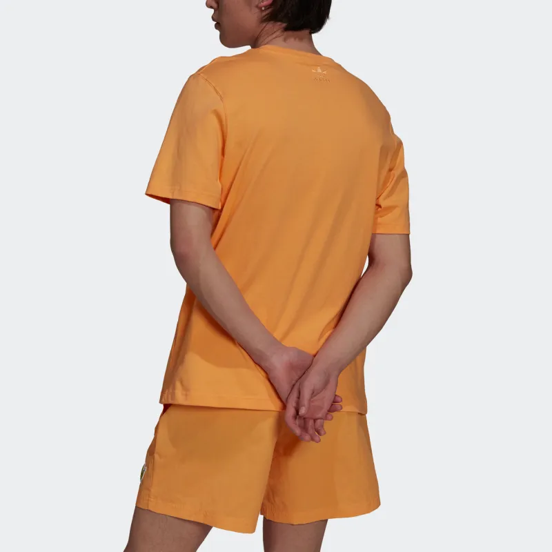 Adidas Originals Lemon Trefoil Tee T Shirts Men Orange-2