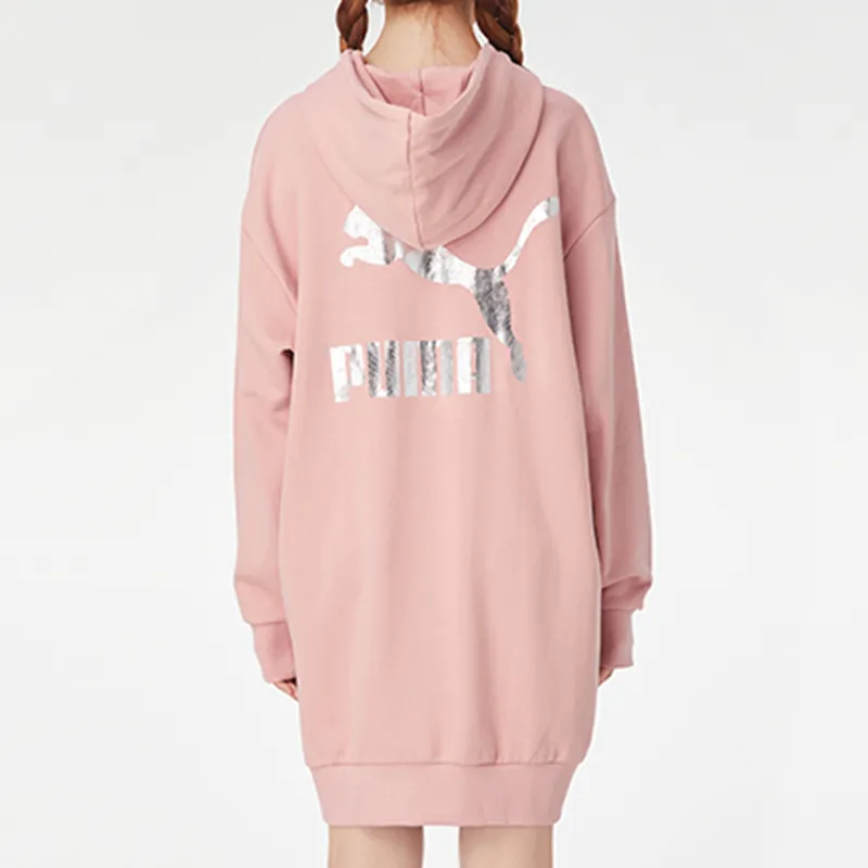PUMA Long Sleeved Dresses Women's Pink-3
