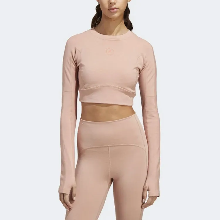 Adidas Crop Tops Women's Pink-3