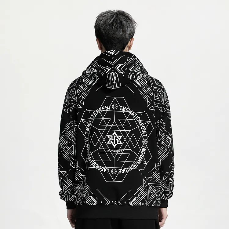 NORVINCY Hip Hop Loose Casual Outerwear Sweatshirt Unisex-2