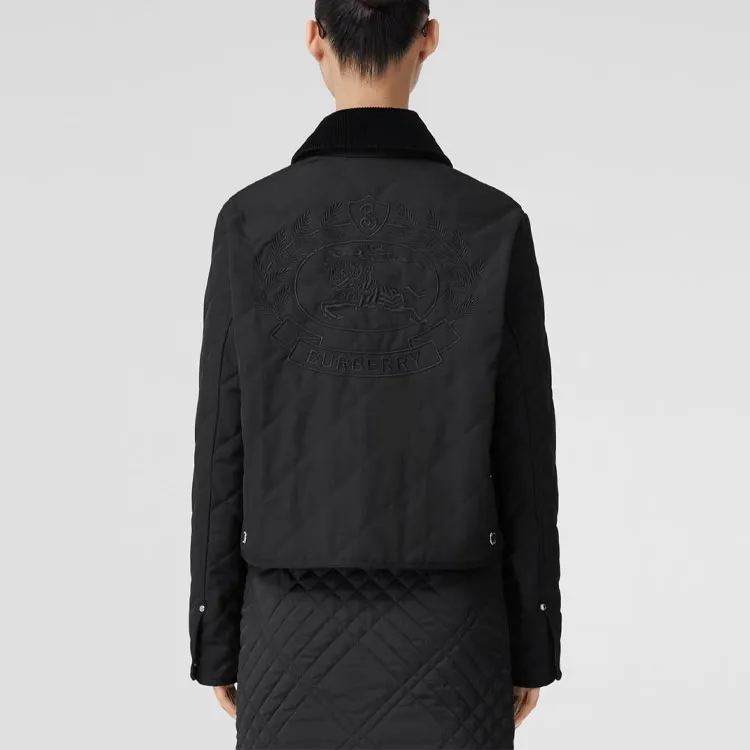 Burberry Cropped Coats Women's Black-3