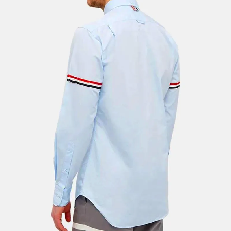 THOM BROWNE Rwb Striped Long Sleeved Shirt-3