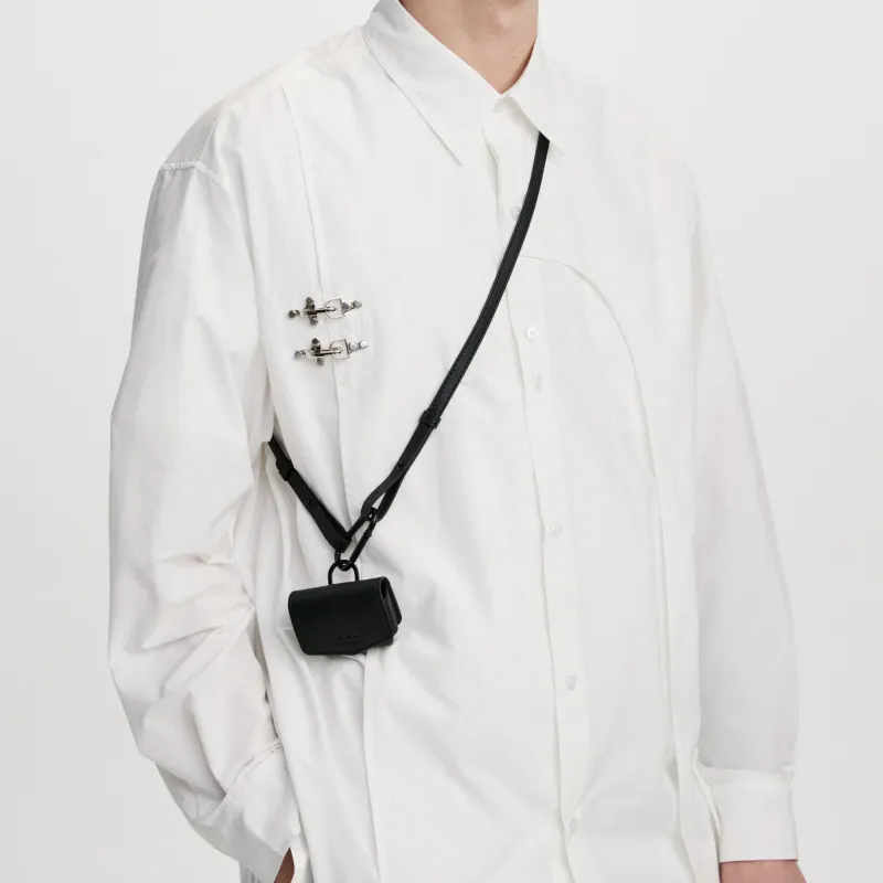 FPA Leather Earphone Case Unisex Black/White-4