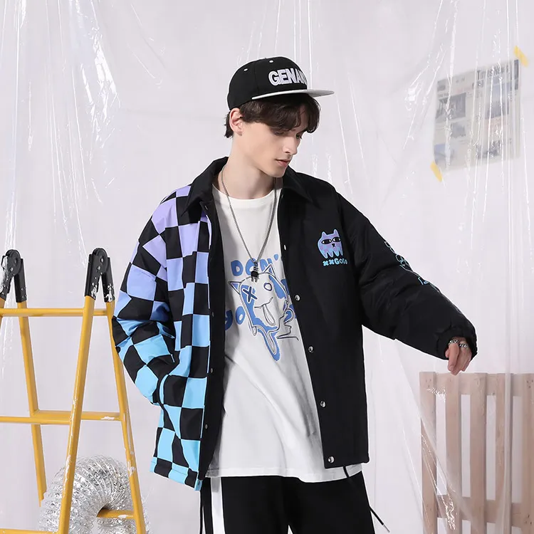 XXGOGO Cartoon Letter Lapel Loose Fit Puffer Jacket Unisex-3