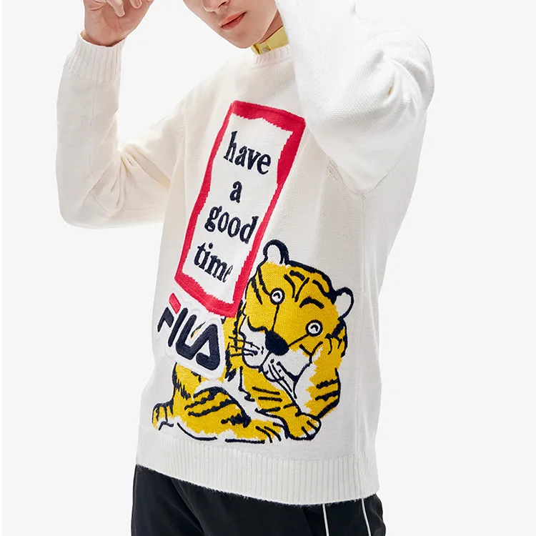 FILA x Have A Good Time Co-branded Year Of The Tiger Collection Sweater Unisex Cloud White-3