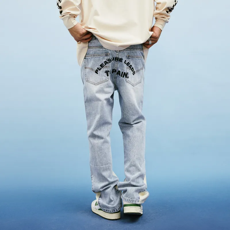 A11SLAVE Flared Pants Jeans Unisex Blue-3