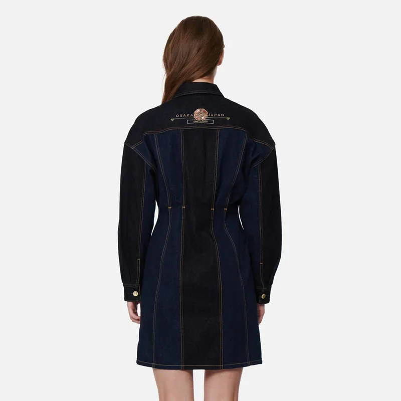 EVISU Long Sleeved Dresses Women's Denim Blue-2