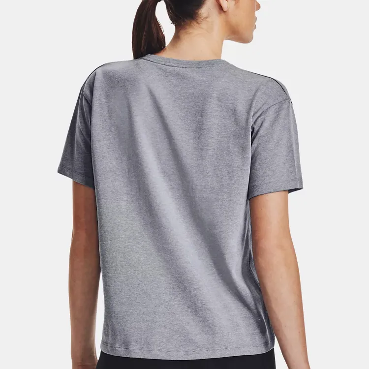 Under Armour T Shirt Women's Steel Heather Light Gray-4