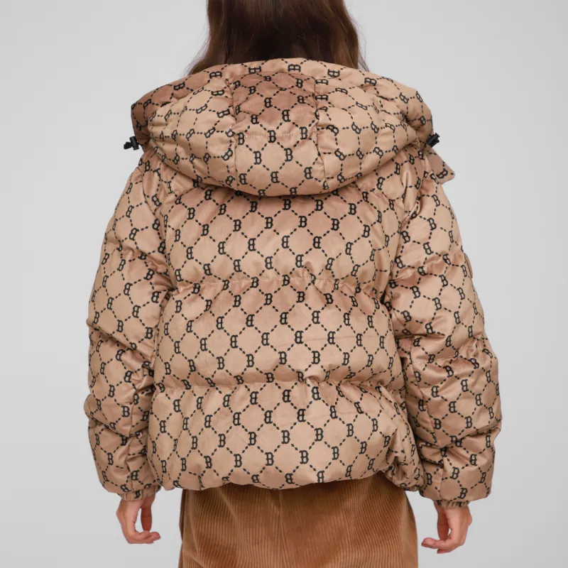 MLB Down Jacket Winter Cropped Unisex Light Brown-3