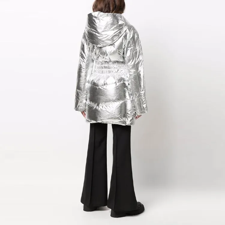 Ferragamo Puffer Jackets Women's Silver-2