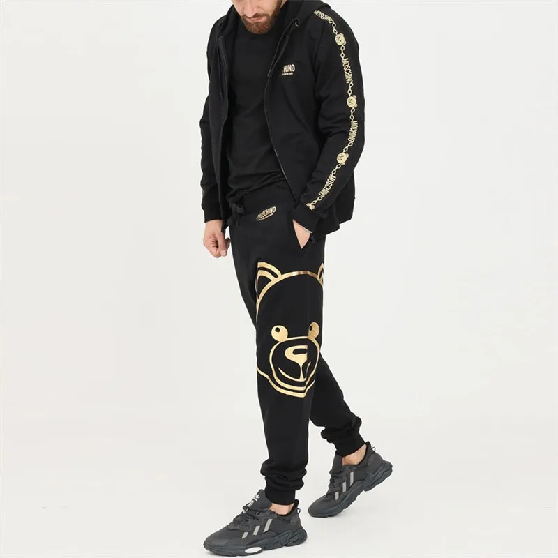 MOSCHINO Knitted Sweatpants Men Black-3